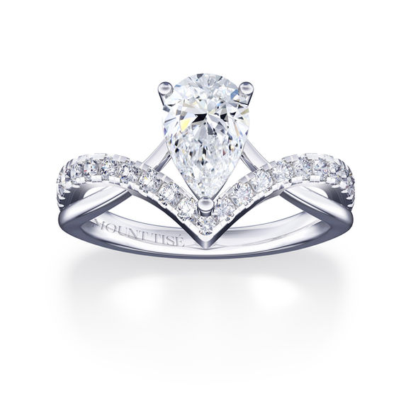 Chic Crown Teardrop Diamond Ring