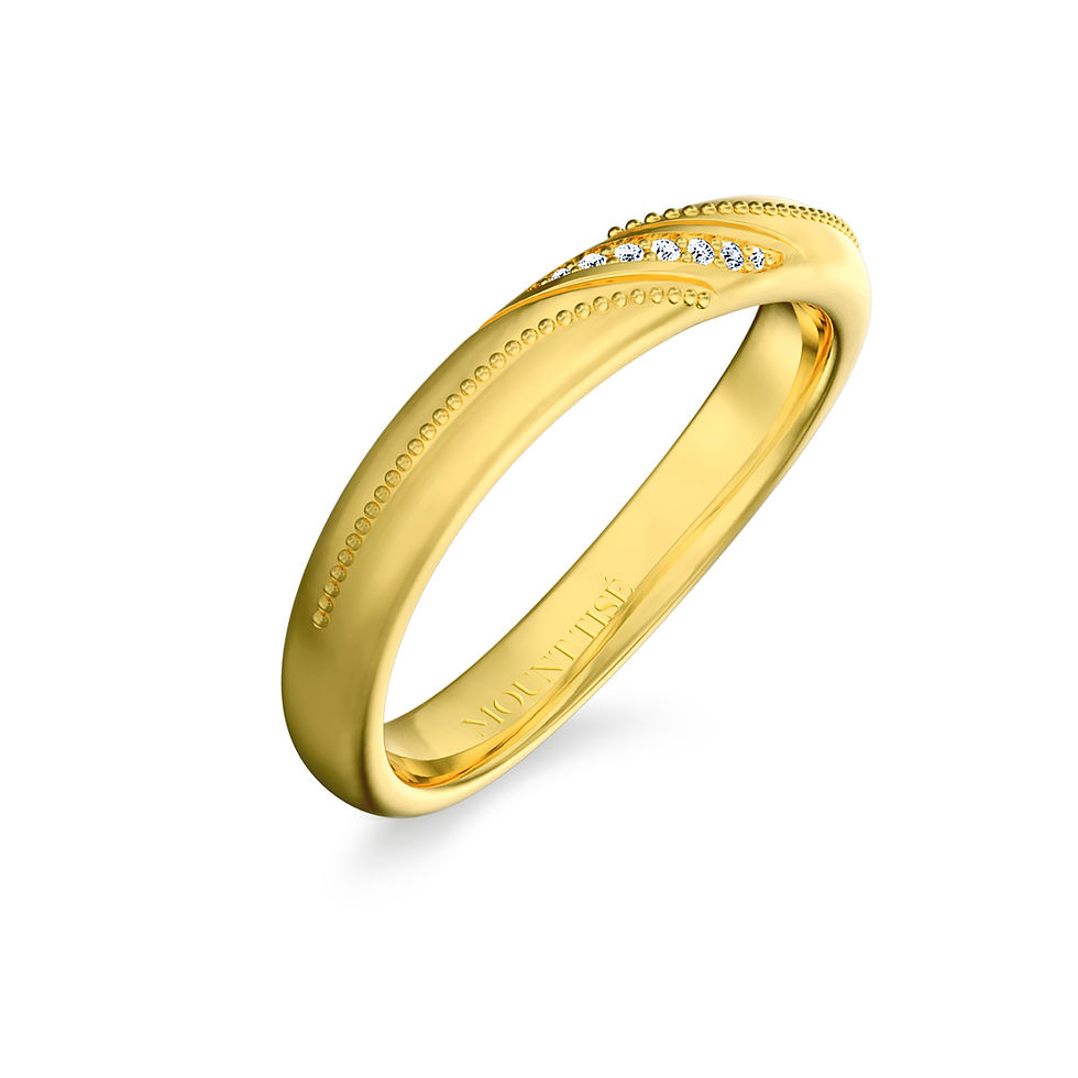 Thumbnail: Women's Ring·Wedding Rings|Delicate Milgrain Pave Women's Wedding Ring YG