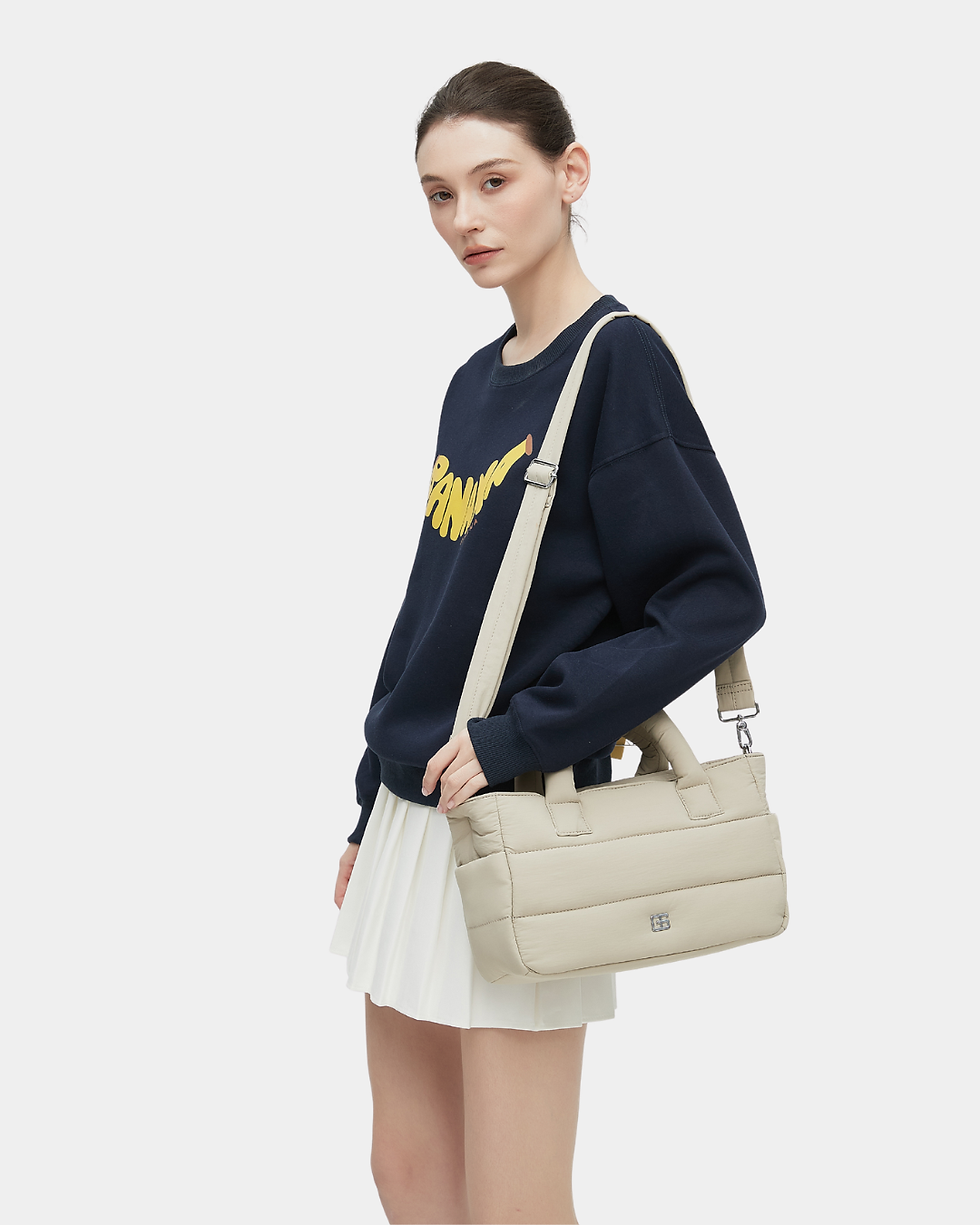 Thumbnail: Novella Puffer Sling Bag (Oat)