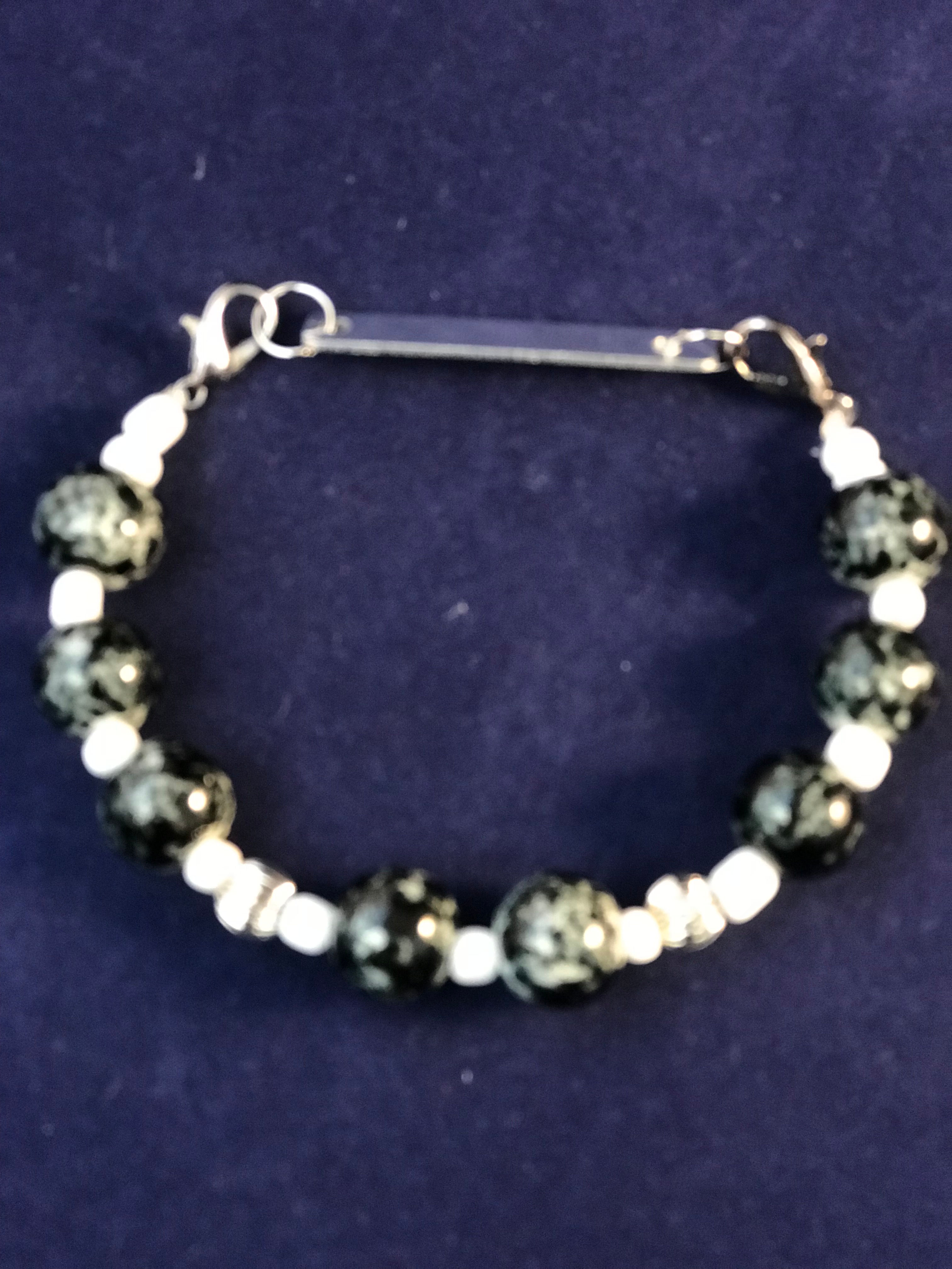 Black marbling Beads