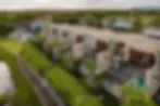 Drone view of pool villa at Cross River Kwai