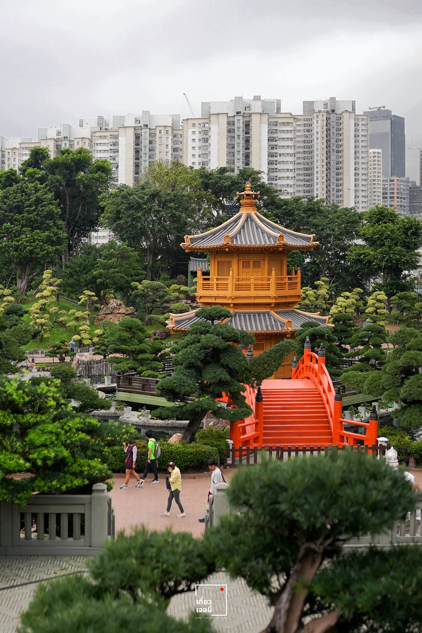 pavilion of absolute perfection with city view in the background