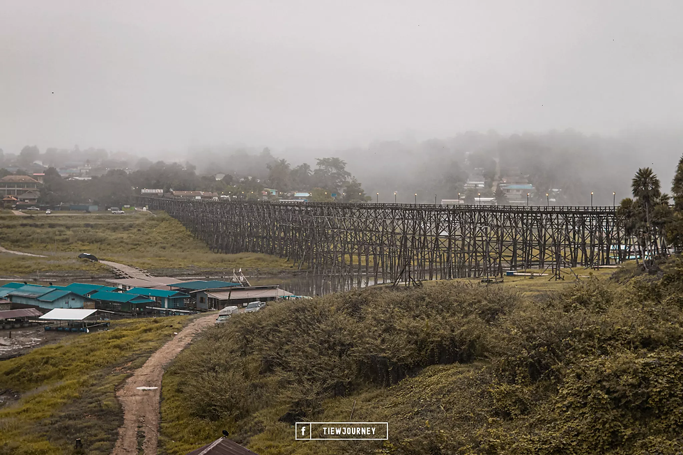 The mist in the morning at Mon bridge - Sangkhlaburi, Kanchanaburi, Thailand