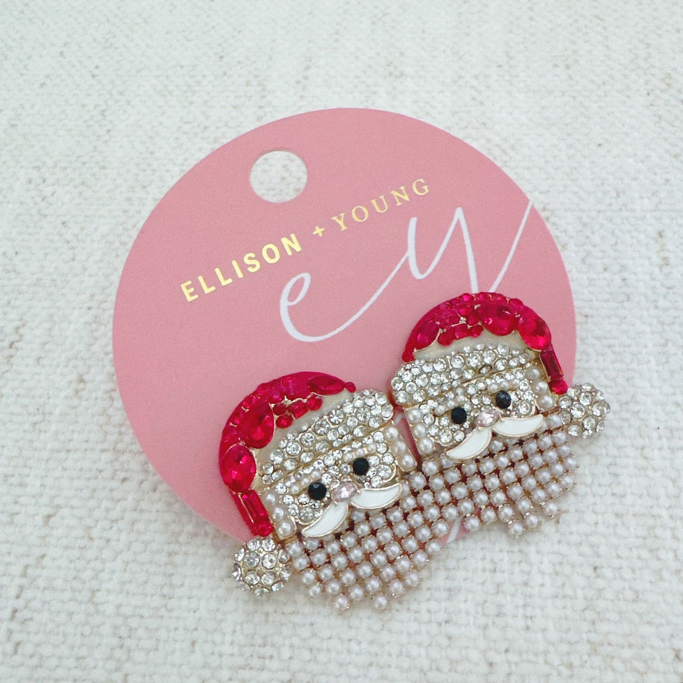 Thumbnail: Santa Earrings With Pearl Drape Beard – Holiday Jewelry