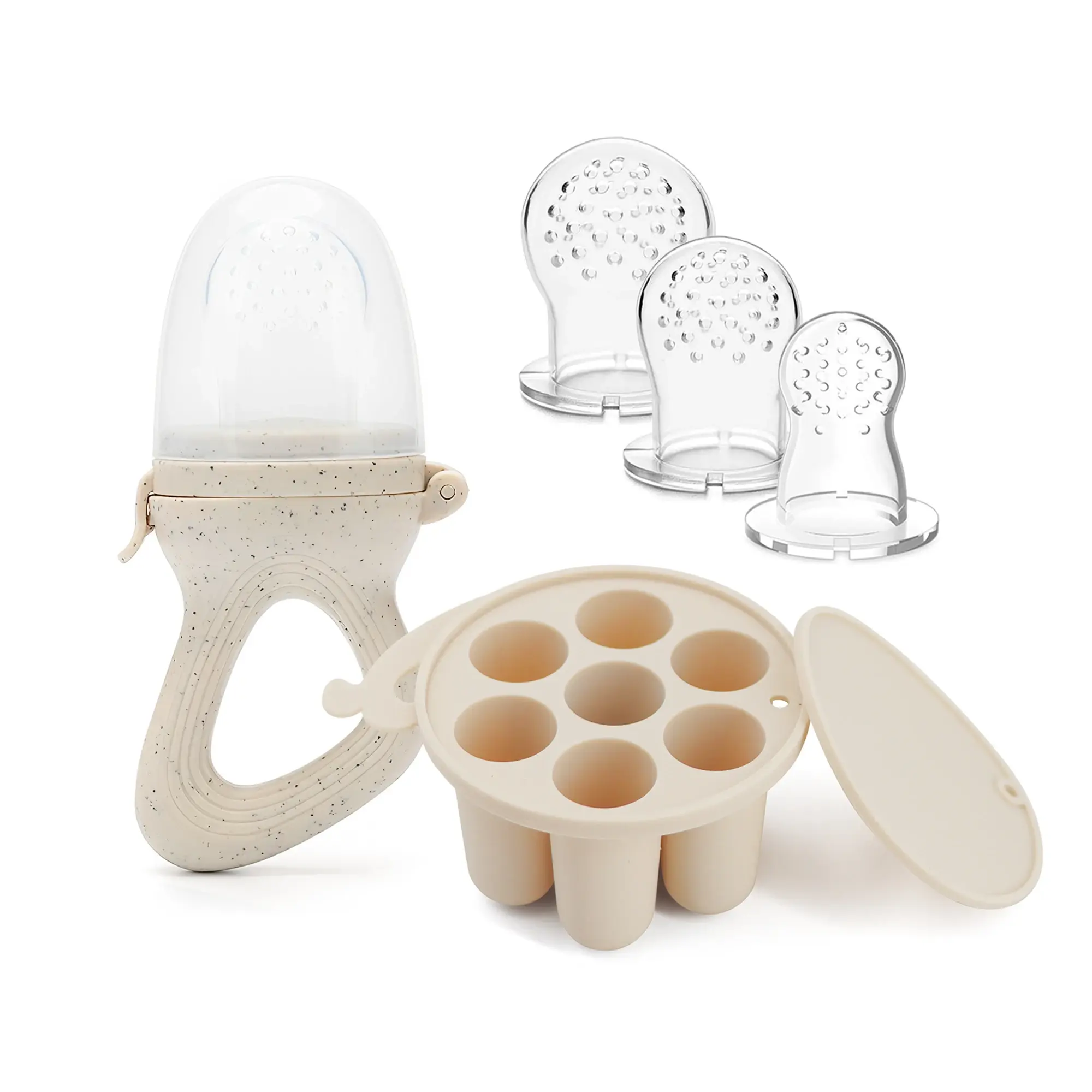 Baby Fruit Feeder Teether Pacifier With Baby Food Freezer Tray Set