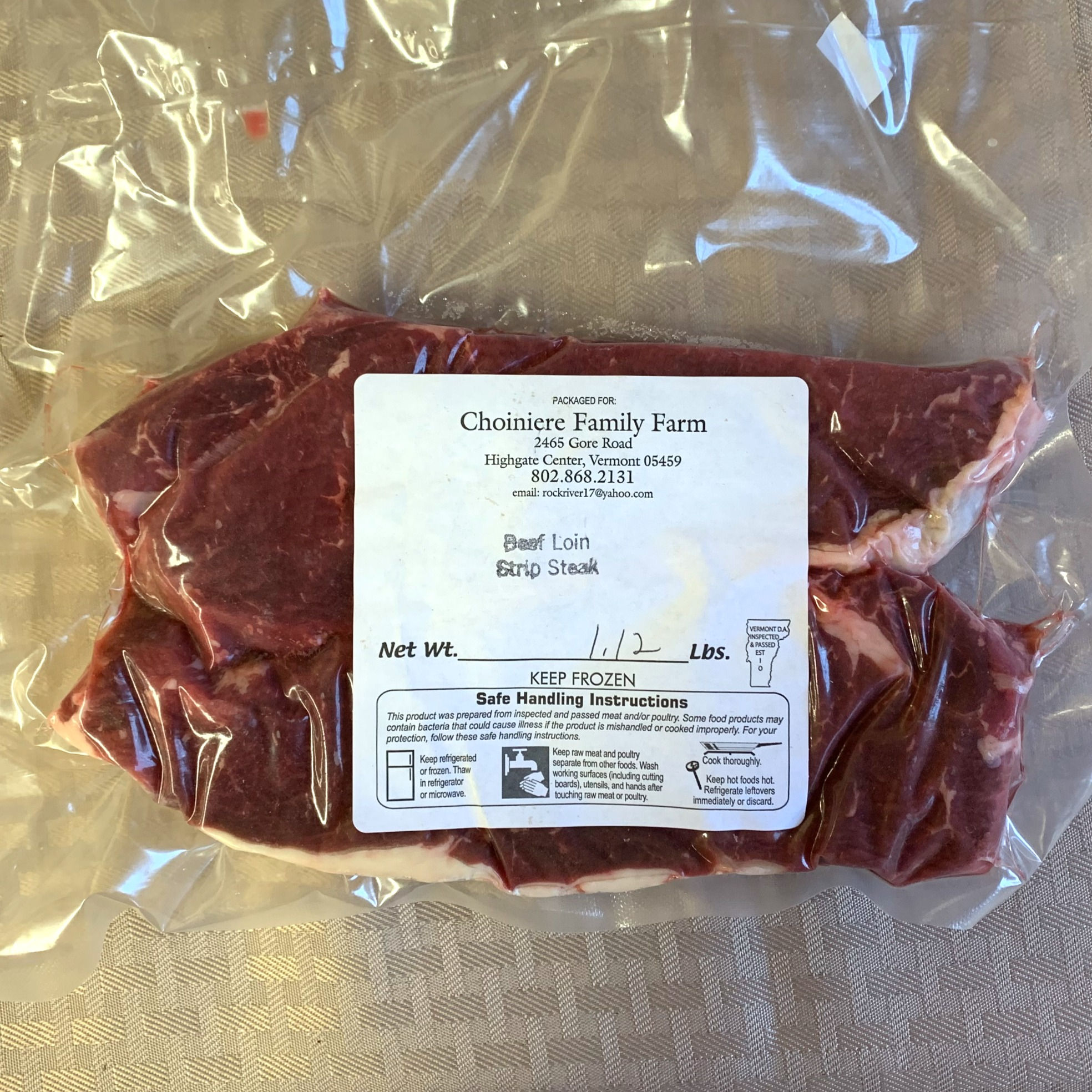 Beef Loin Strip Steak