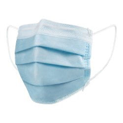 Blue medical face mask with ear loops; Procedure Face Masks(50ct).