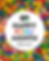 White circle with black text that says "Happy Pride Month from DFX" on a background of multicolored balls
