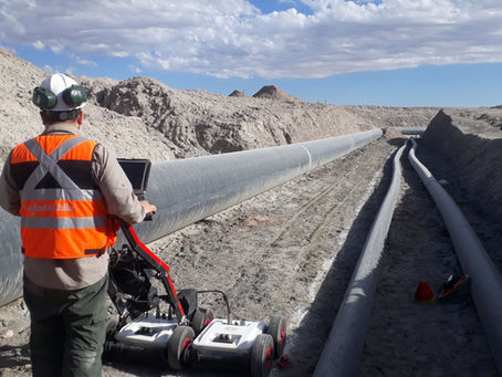 Georradar en minería para detectar interferencias, ductos, cables y cavidades antes de intervenir una faena. Experiencia en más de 250 proyectos.