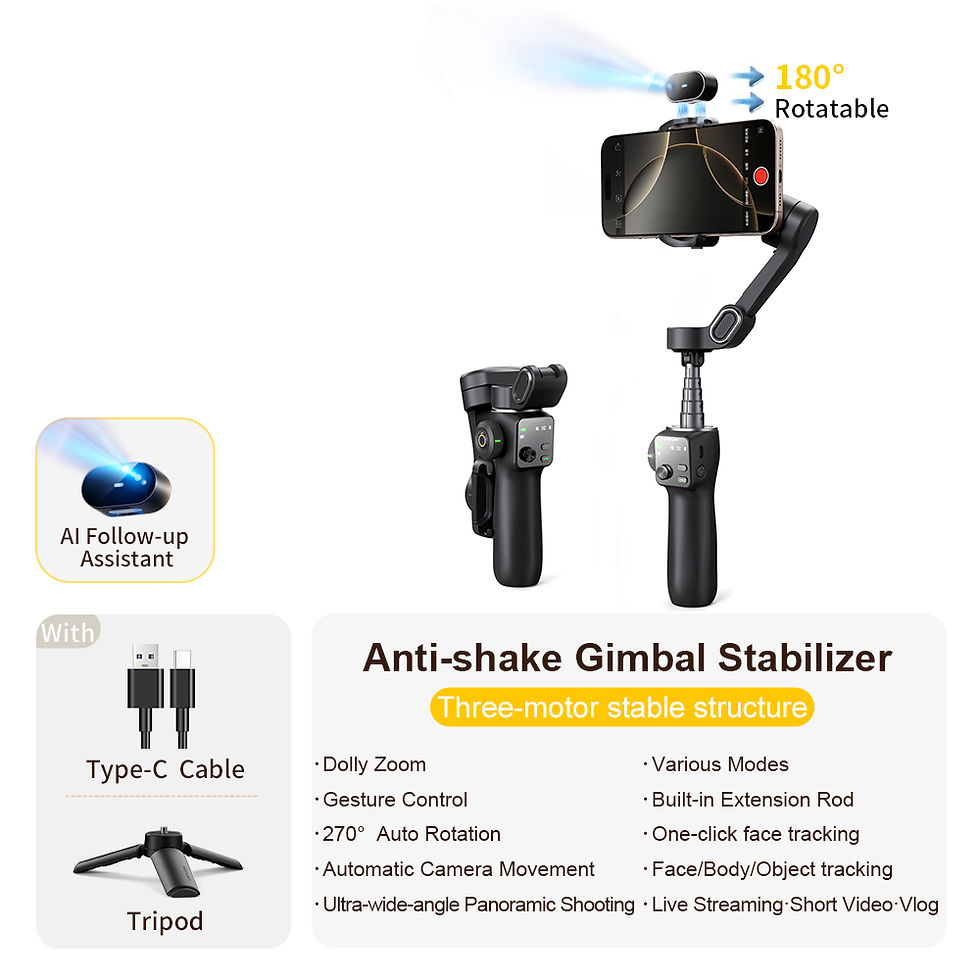 Thumbnail: AOCHUAN Handheld Gimbal Stabilizer 3-Axis Smart V8 For Phone with Extension Rod 