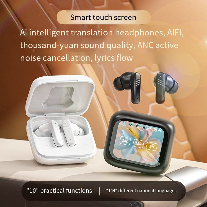 Thumbnail: Bluetooth V5.4 headphones AI translation OWS LCD touch screen sports wireless hi