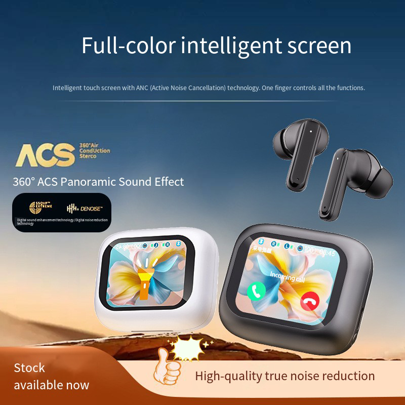Thumbnail: Bluetooth V5.4 headphones AI translation OWS LCD touch screen sports wireless hi