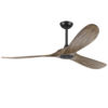 Thumbnail: Wooden 60 Inch Ceiling Fan Without Light, 3 Blades and 5 Speed Control Reversibl