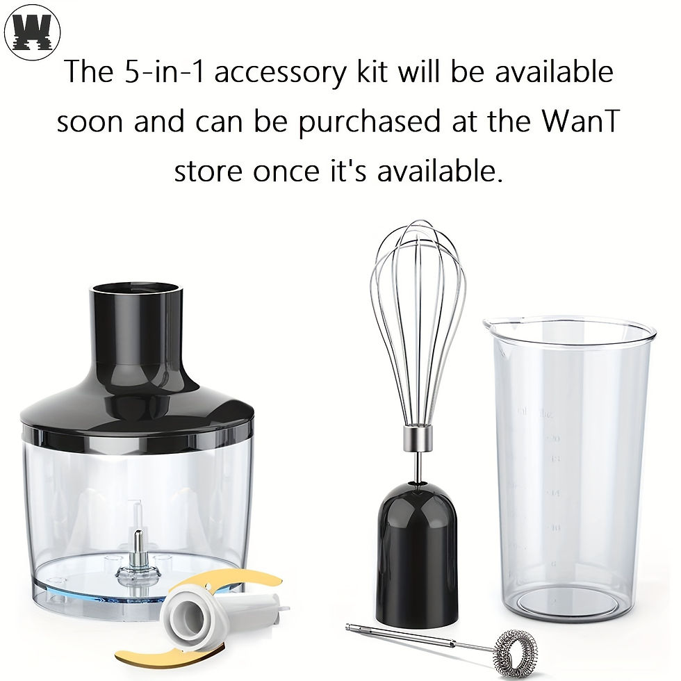 Thumbnail: WANVOAPLS 2-Speed Handheld Immersion Blender - Detachable Shaft for Easy Cleanin
