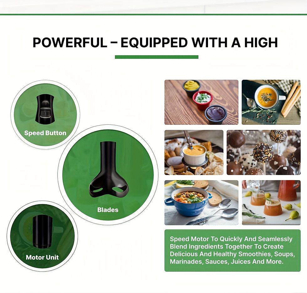 Thumbnail: WANVOAPLS 2-Speed Handheld Immersion Blender - Detachable Shaft for Easy Cleanin