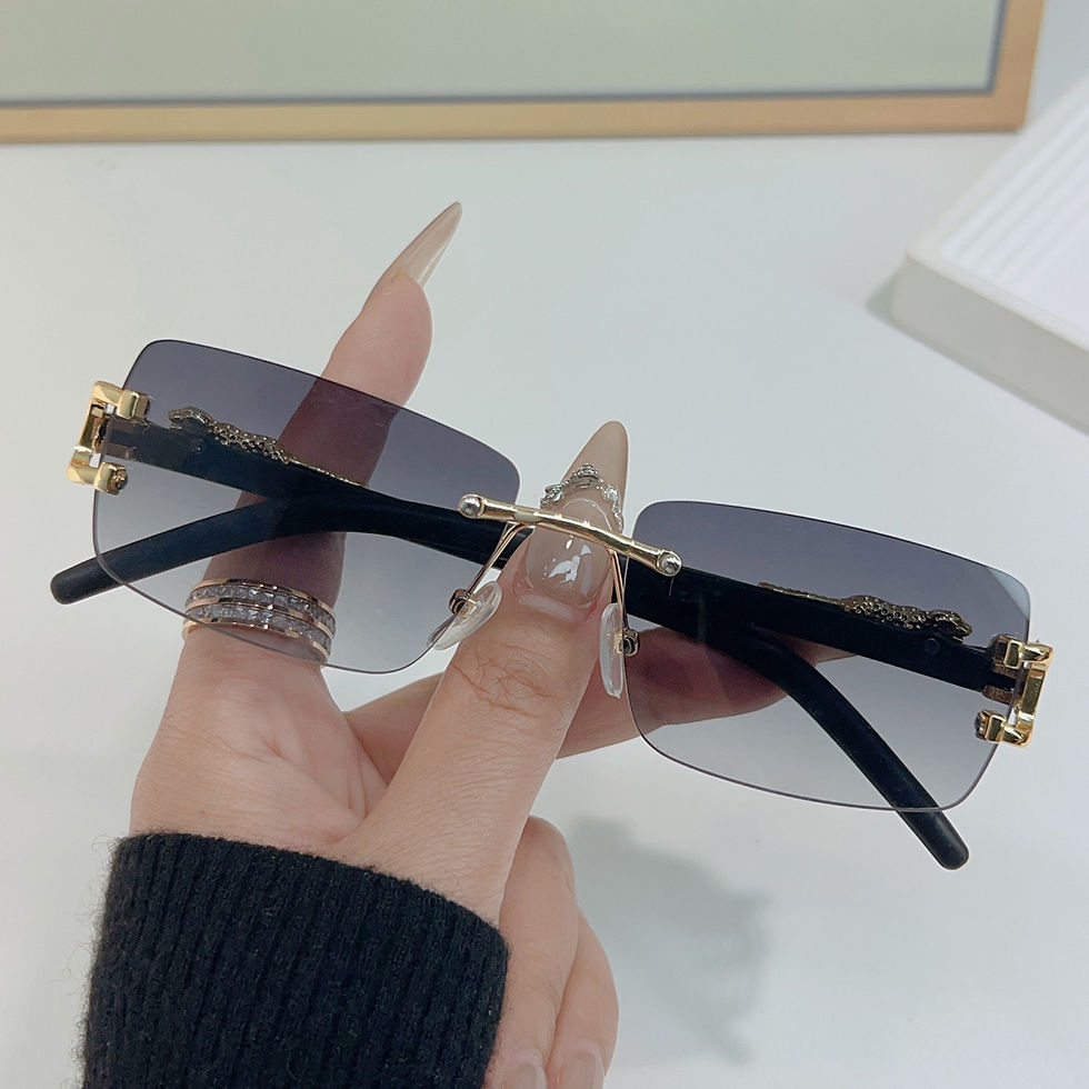 Thumbnail: 1 Pc Fashionable Women Men Sunglasses Frameless Rectangular Personalized Sunglas