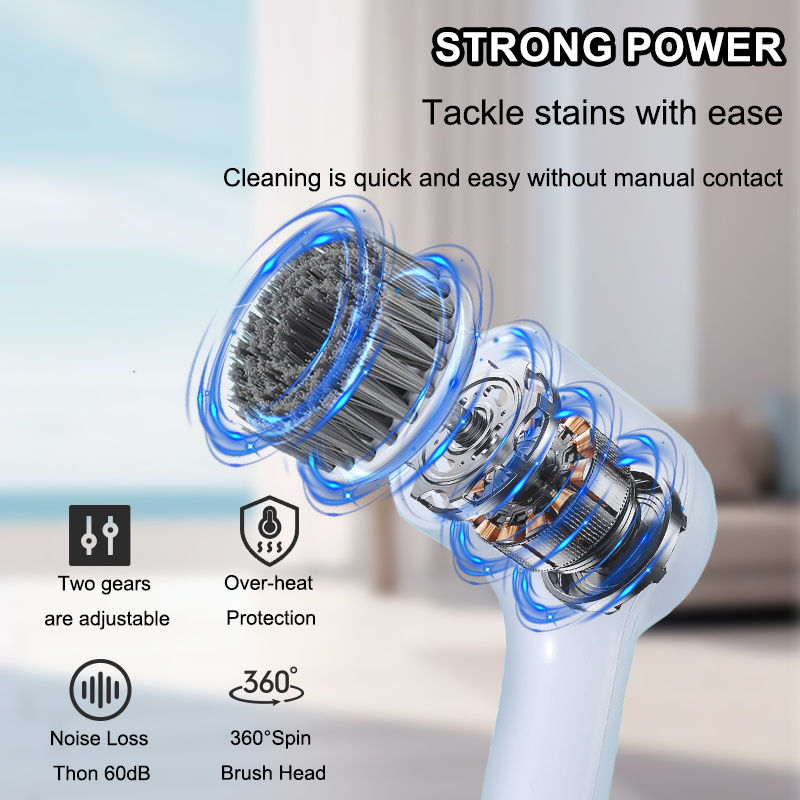 Thumbnail: USB Electric Rotary Scrubber Cleaning Brush,With 5 Brush Head Electric cleaning 