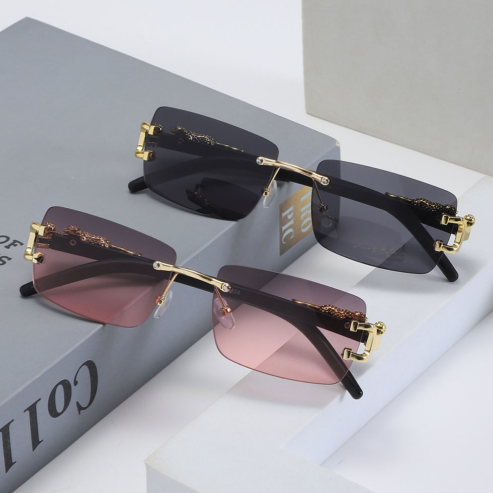 Thumbnail: 1 Pc Fashionable Women Men Sunglasses Frameless Rectangular Personalized Sunglas