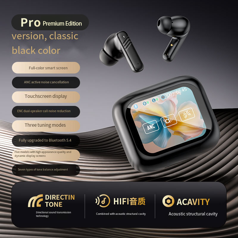 Thumbnail: Bluetooth V5.4 headphones AI translation OWS LCD touch screen sports wireless hi