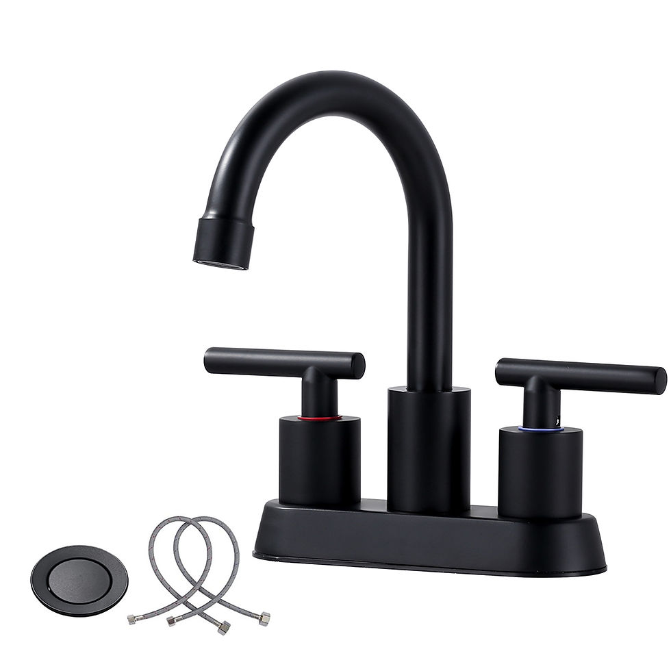 Thumbnail: Sanitary Ware Matte Black Bathroom Faucet 4 Inch Centerset Two Handles Basin Lav