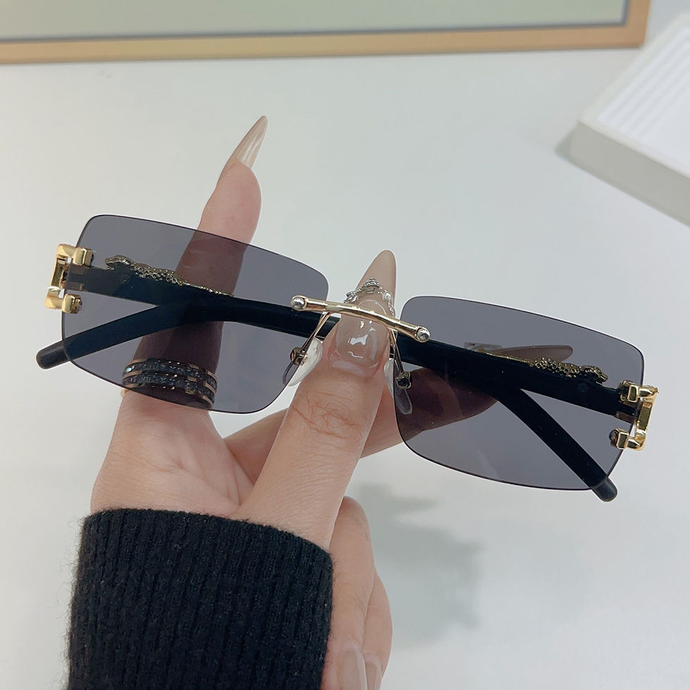 Thumbnail: 1 Pc Fashionable Women Men Sunglasses Frameless Rectangular Personalized Sunglas