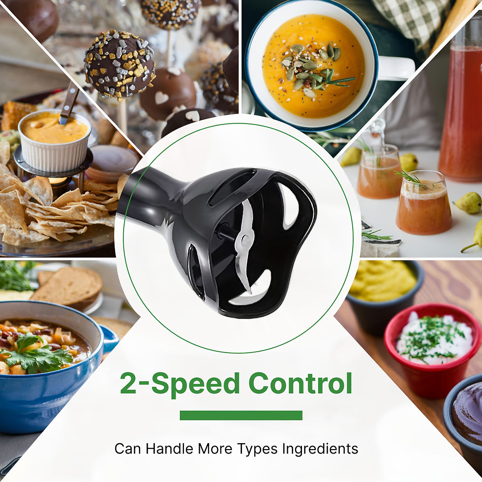 Thumbnail: WANVOAPLS 2-Speed Handheld Immersion Blender - Detachable Shaft for Easy Cleanin