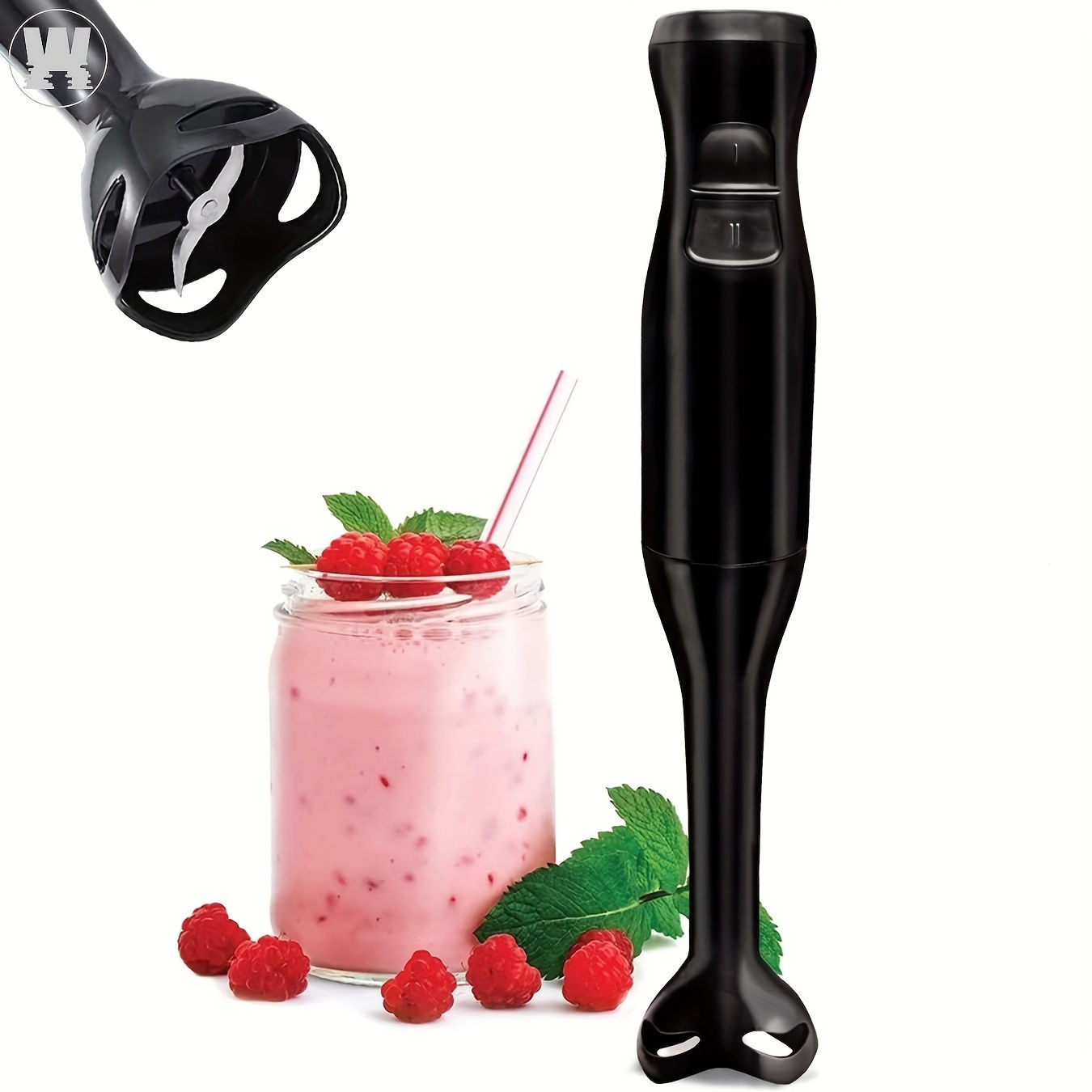 WANVOAPLS 2-Speed Handheld Immersion Blender - Detachable Shaft for Easy Cleanin