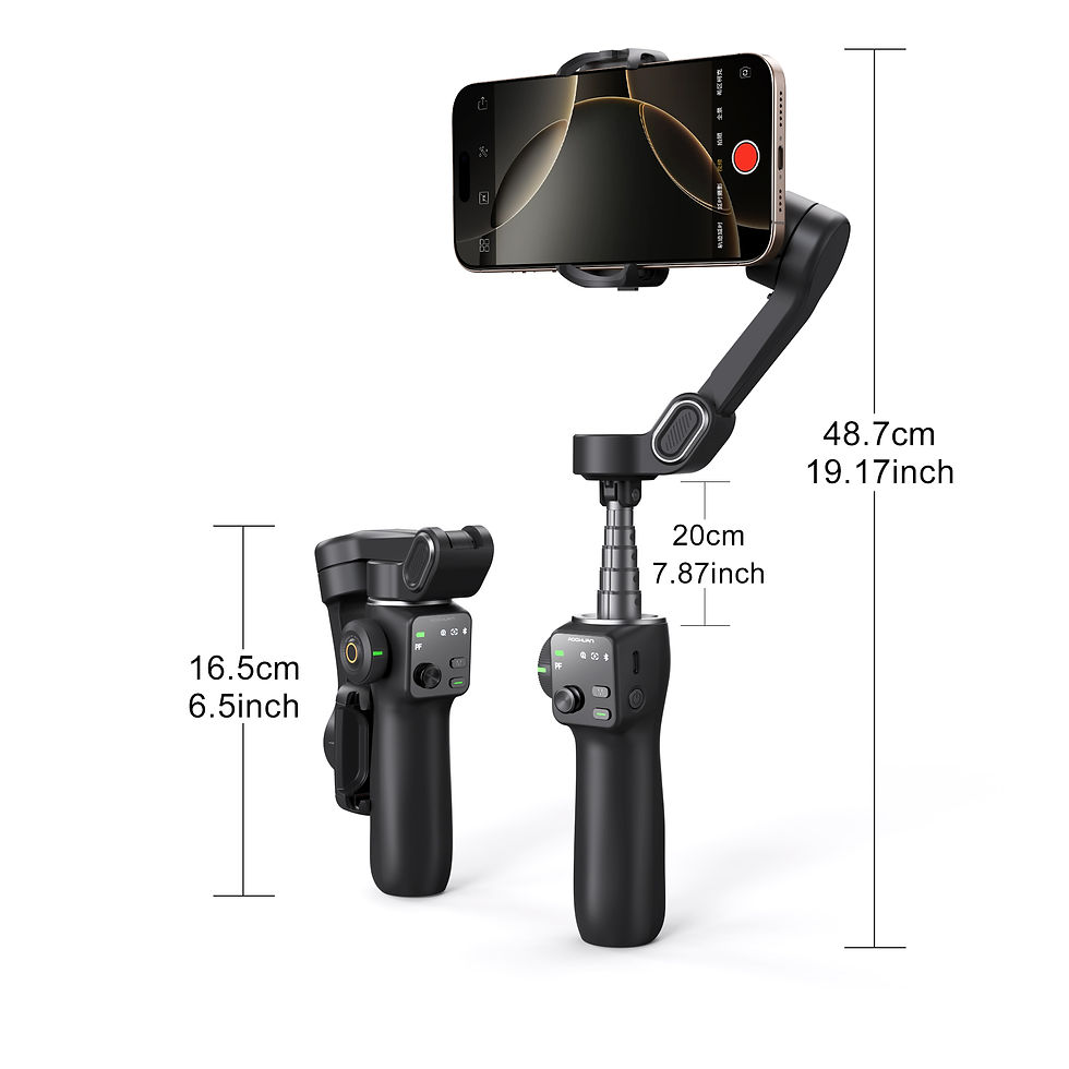 Thumbnail: AOCHUAN Handheld Gimbal Stabilizer 3-Axis Smart V8 For Phone with Extension Rod 
