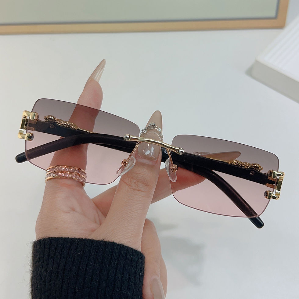Thumbnail: 1 Pc Fashionable Women Men Sunglasses Frameless Rectangular Personalized Sunglas