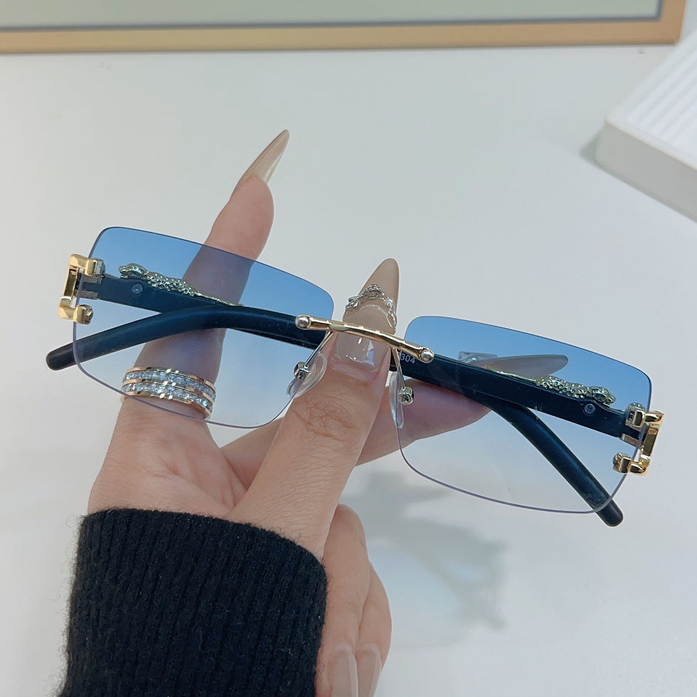 Thumbnail: 1 Pc Fashionable Women Men Sunglasses Frameless Rectangular Personalized Sunglas