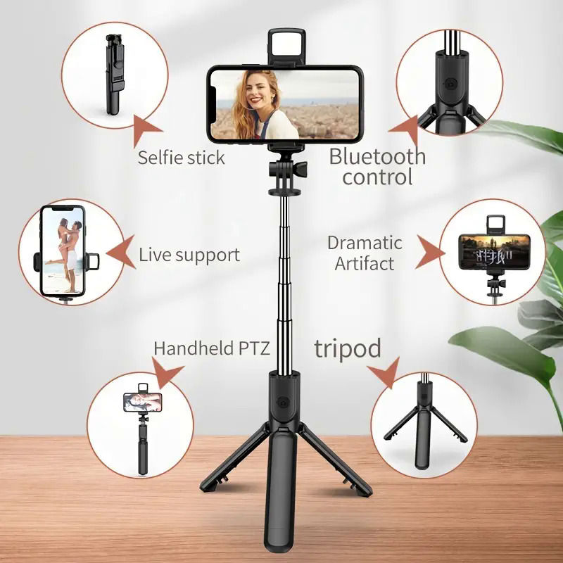 Thumbnail: All In One Expandable Portable IPhone Tripod Selfie Stick Selfie Stick With Remo