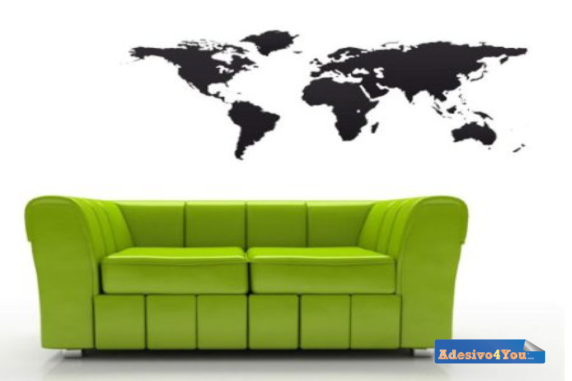 Mappamondo Adesivo Murale World Planisfero