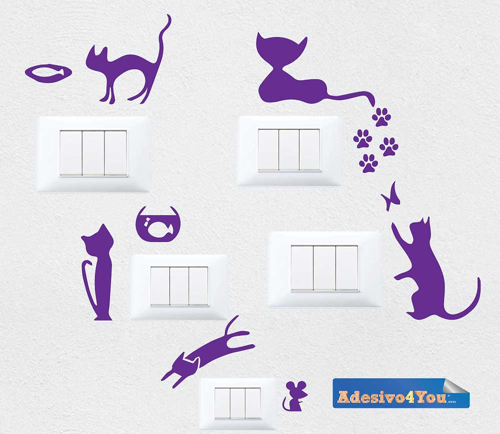 Miniatura: Gatti Birichini Adesivi Murali per Interuttori e plance in Plastica