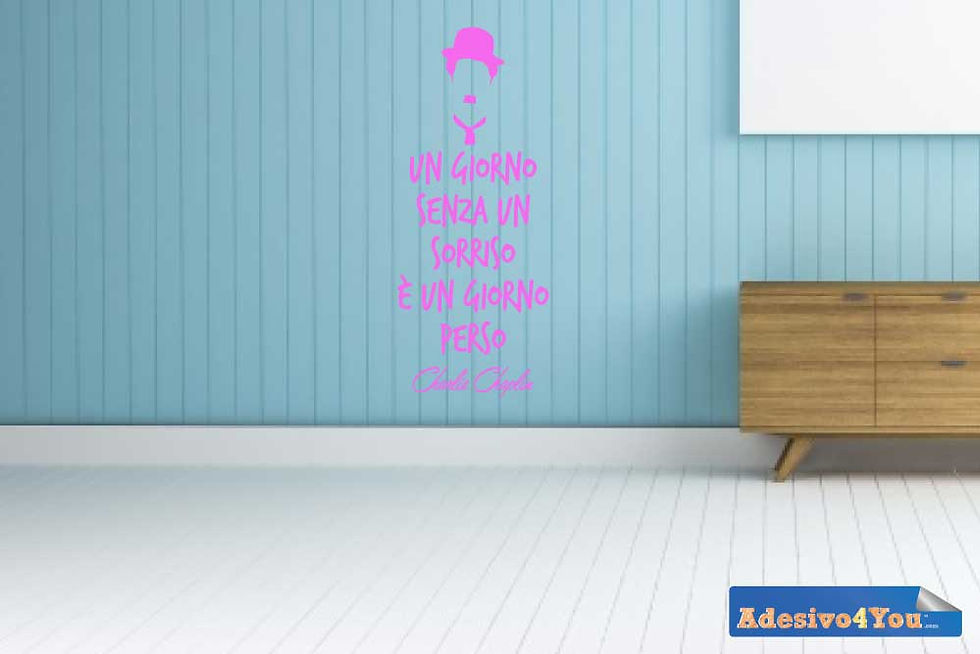 Miniatura: UN GIORNO SENZA UN SORRISO E’ UN GIORNO PERSO ADESIVO MURALE CHARLIE CHAPLIN