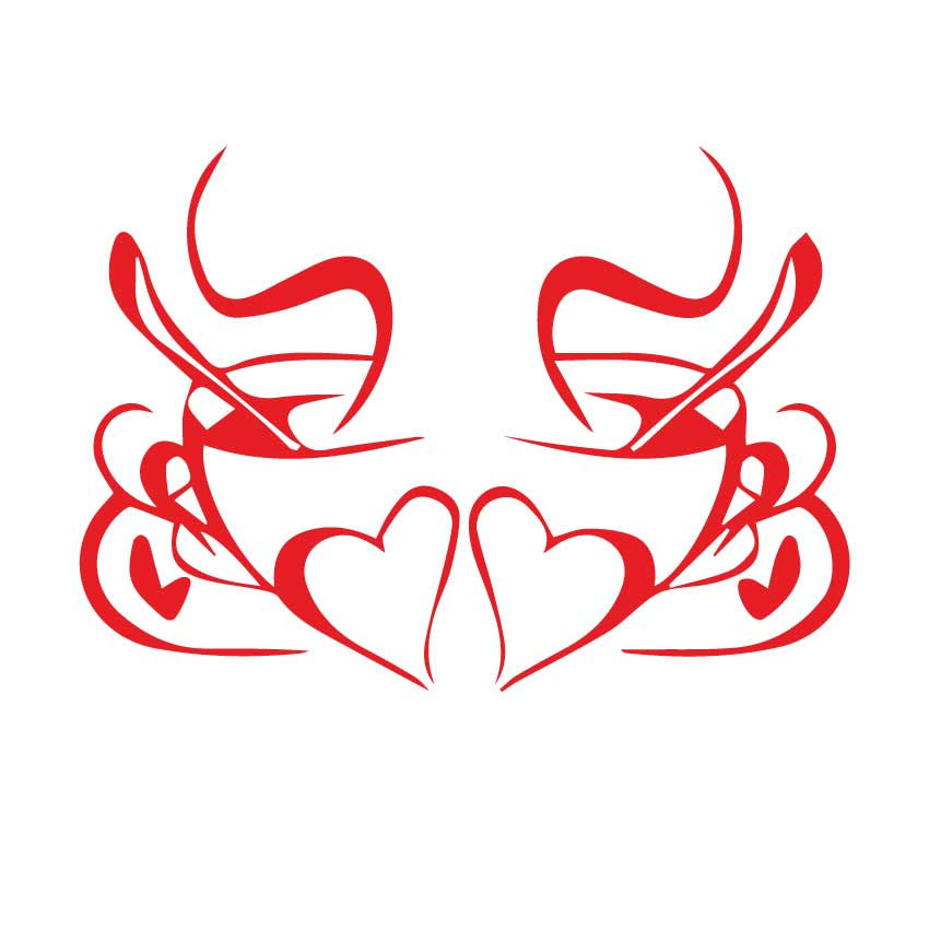 Miniatura: Adesivo murale "due cuori"50x35-100x70 cm.