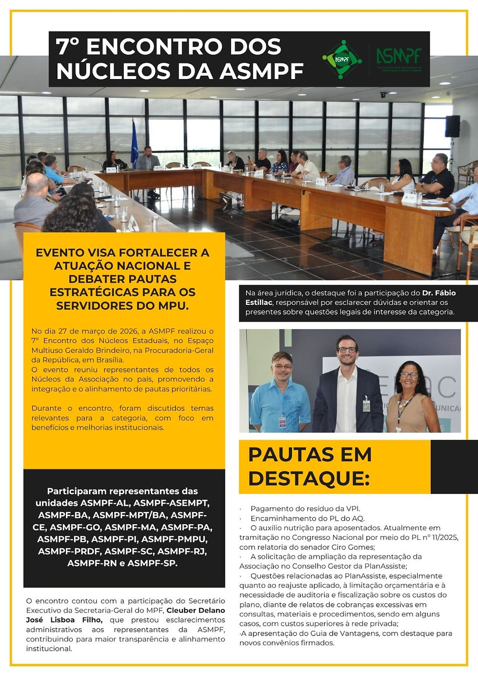 7º ENCONTRO DOS NÚCLEOS DA ASMPF