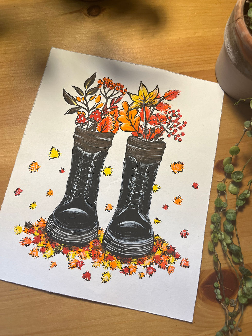 Thumbnail: Autumn Boots Original Painting