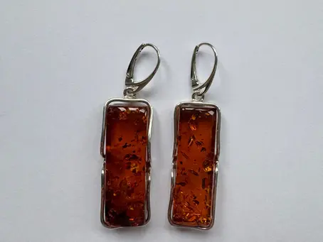 Boucles d'oreilles OOAK Golden Beam Amber - soleil en mouvement.