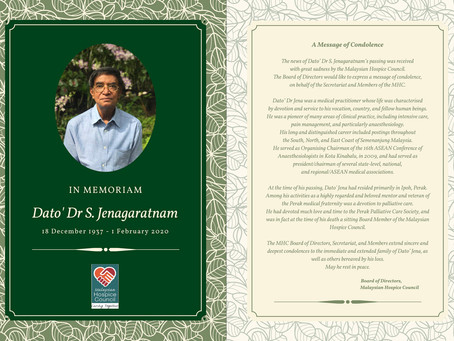 In Memoriam : Dato' Seri Dr S. Jenagaratnam