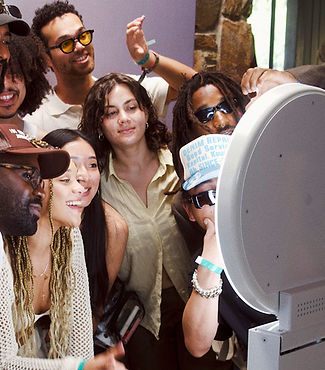 A group of diverse friends standing in f