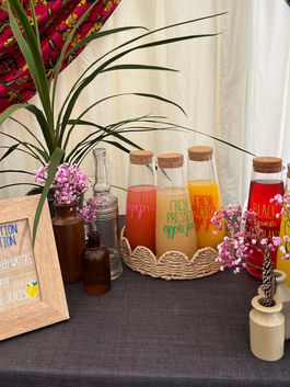 Selection of freshly pressed juices served cold