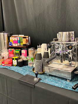Tour catering barista coffee set up 