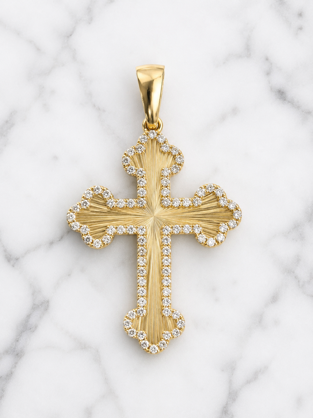 Diamond Cut Cross Pendant