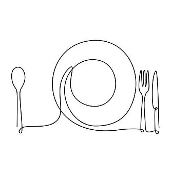 One Continuous Line Plate Knife And Fork Vector Illustration Minimalist Design, Plate Clip