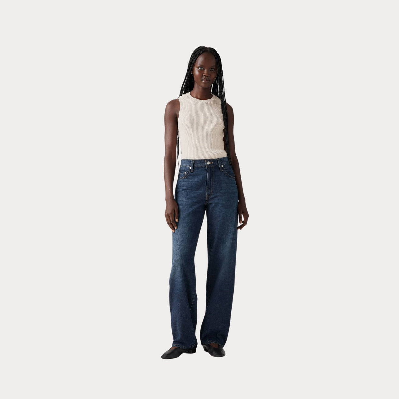 Women's Baggy Dad Linen+ Denim Jeans