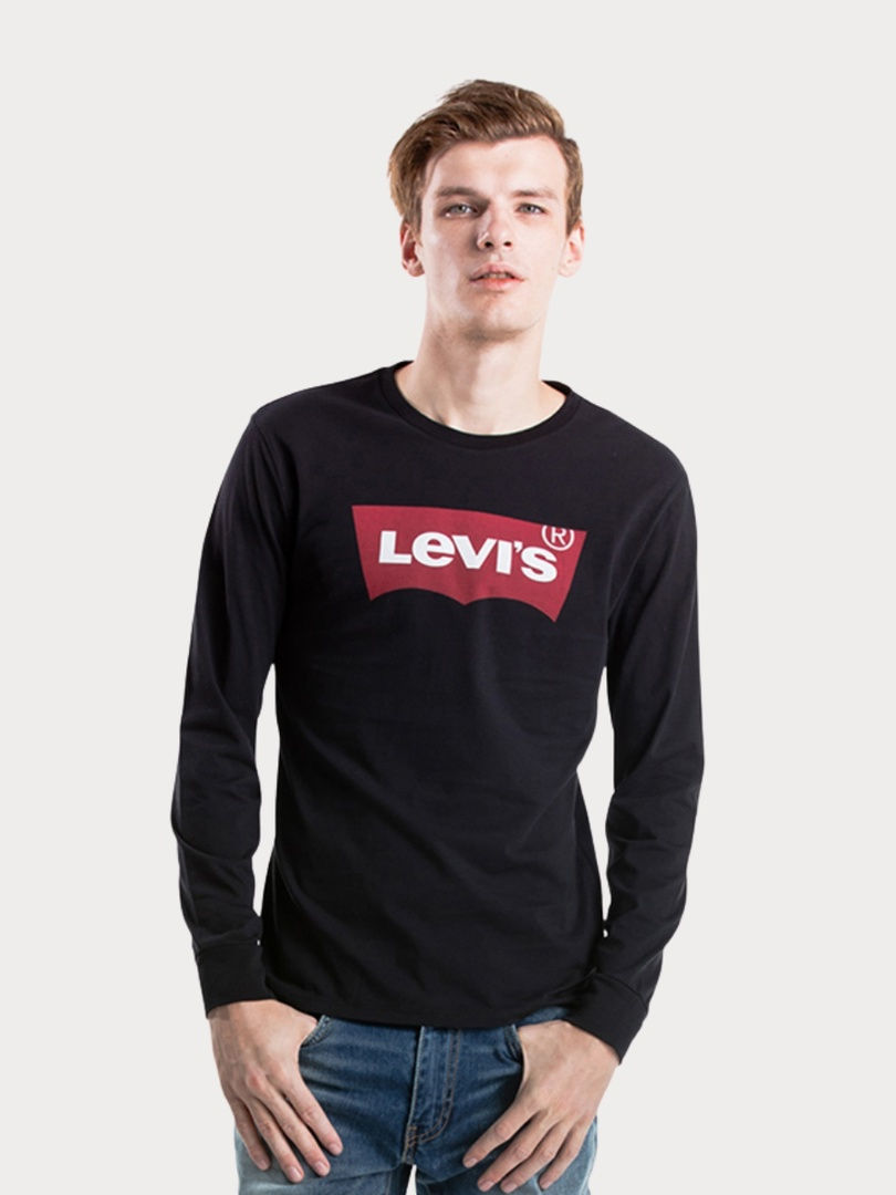 Men's Black Graphic Long Sleeve Tee