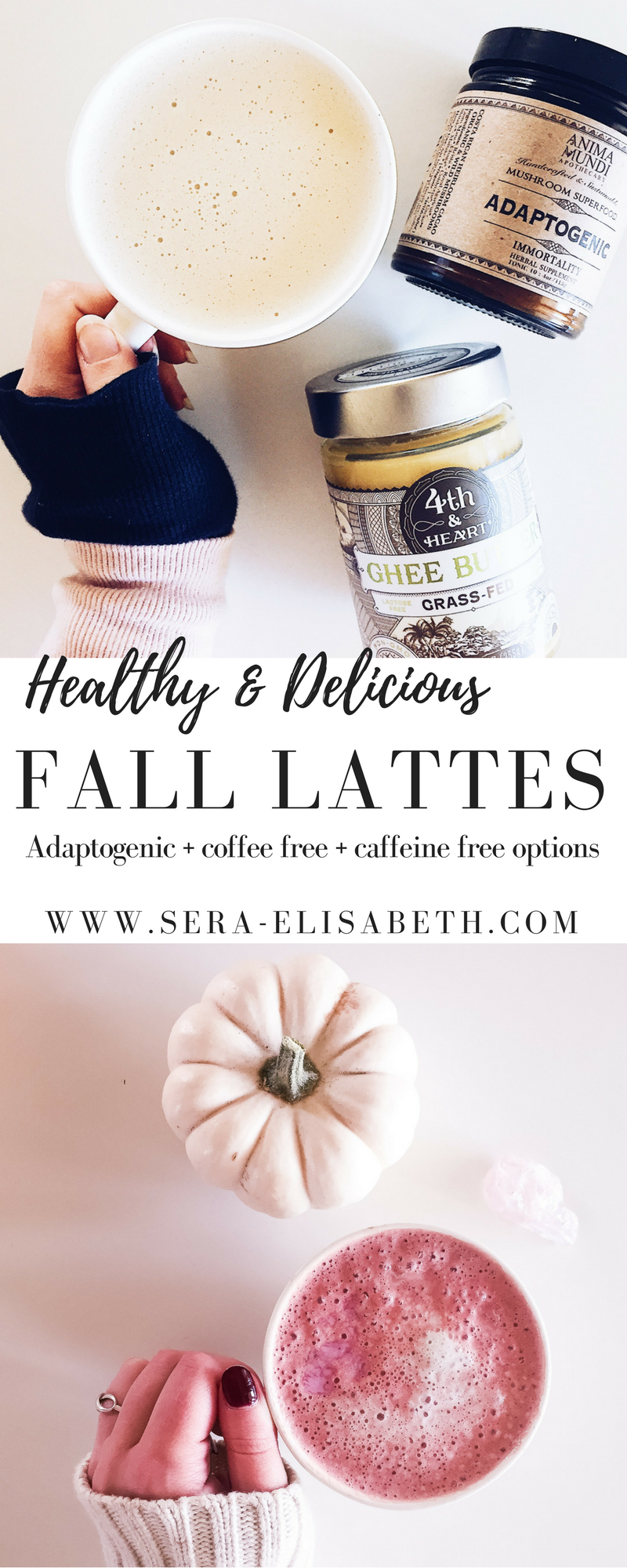 Healthy fall lattes with adaptogens + collagen protein