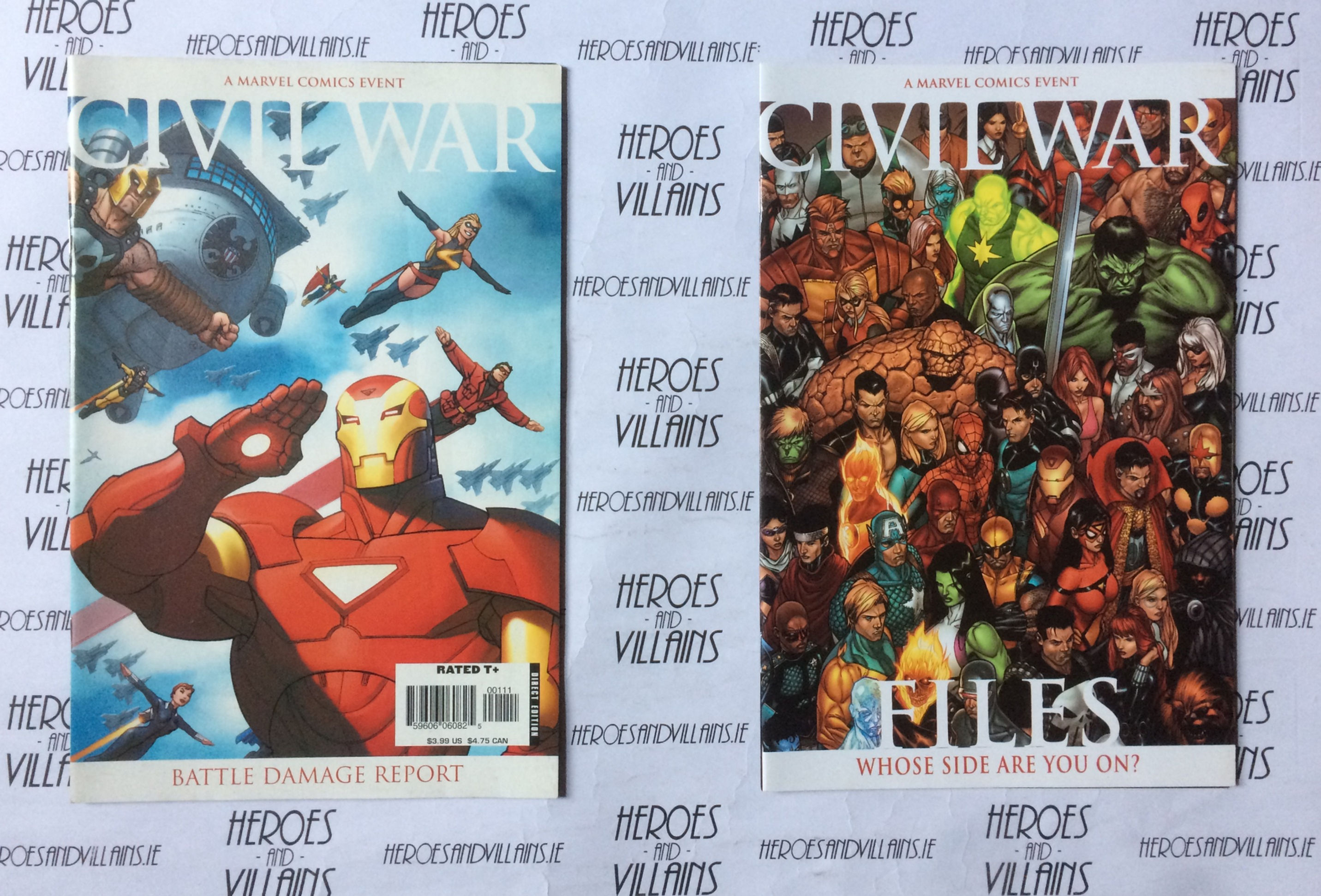 CIVIL WAR BATTLE DAMAGE REPORT AND CIVIL WAR FILES (MARVEL COMICS 2006)