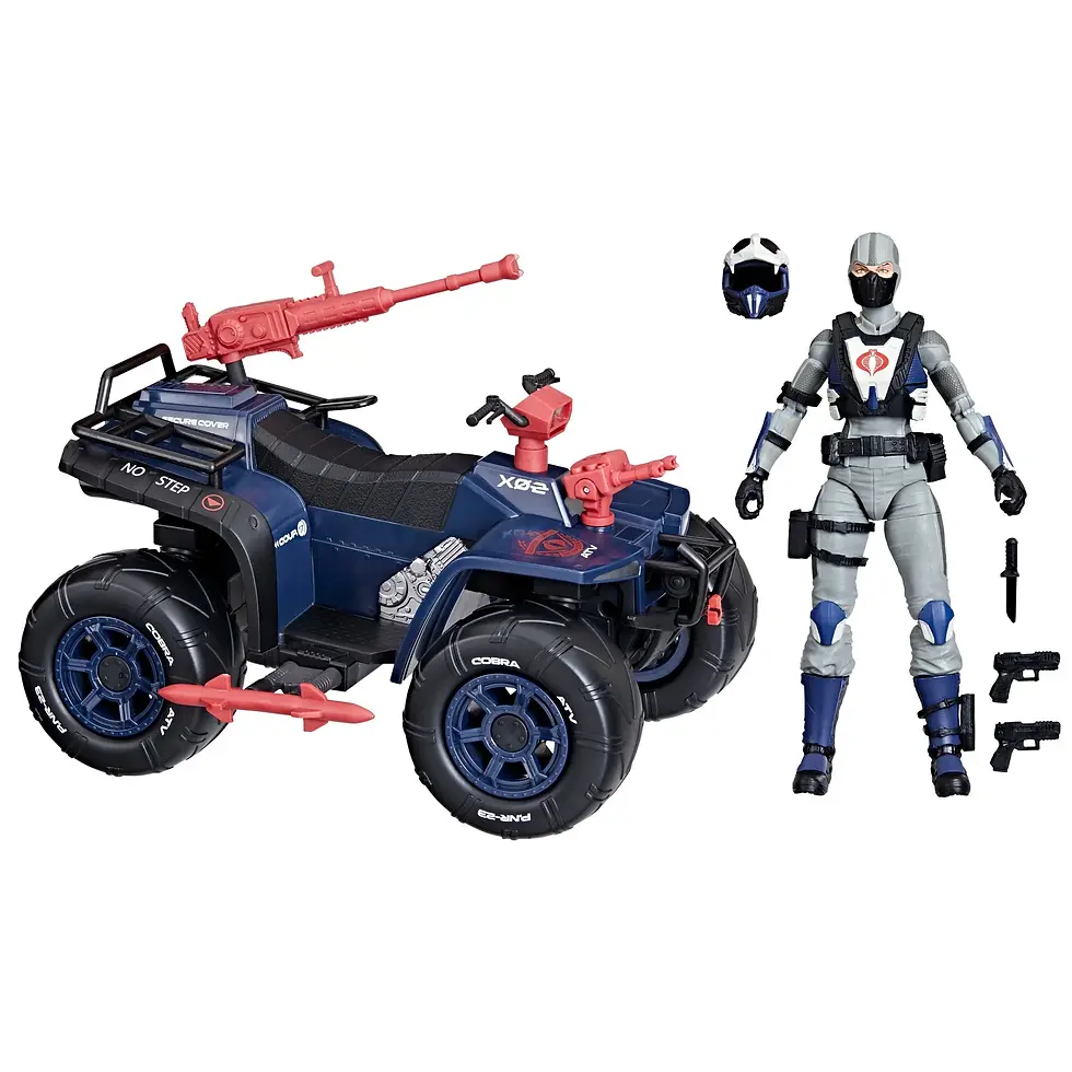 Miniature : GI JOE CLASSIFIED 6” COBRA FEMALE SCOUT AND FERRET ATV VEHICLE (HASBRO 2024)