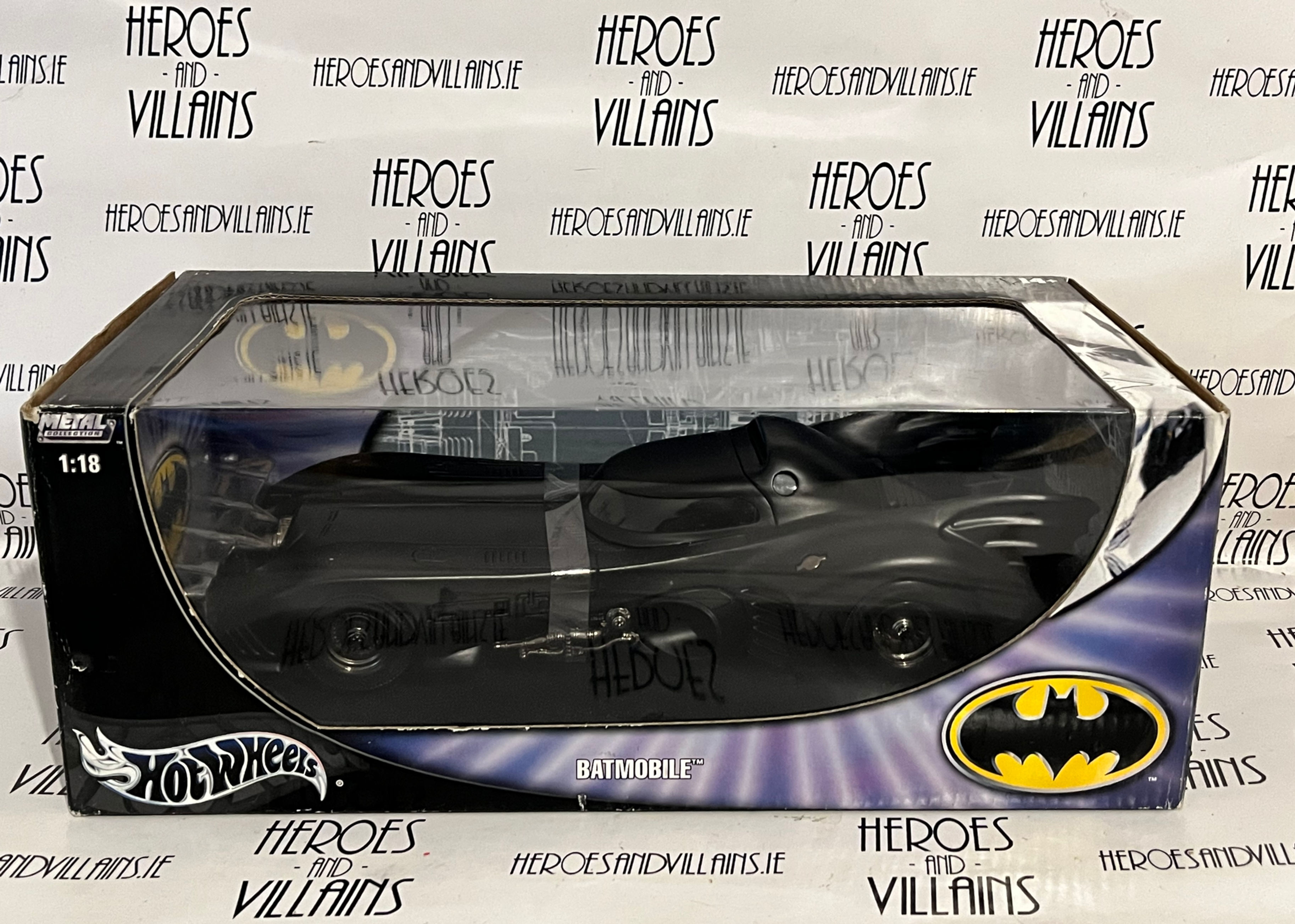 HOT WHEELS BATMAN 1989 1/18 SCALE DIE CAST BATMOBILE (HOT WHEELS )
